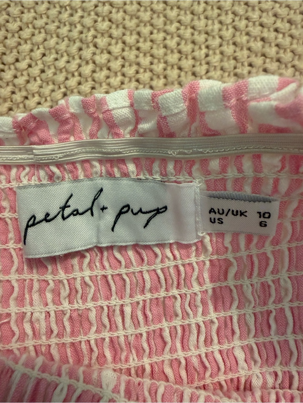 Petal & Pup Daniela Stripe Smocked Maxi Dress Size 6 - Picture 3 of 8